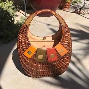 Koret mid century rattan hand bag